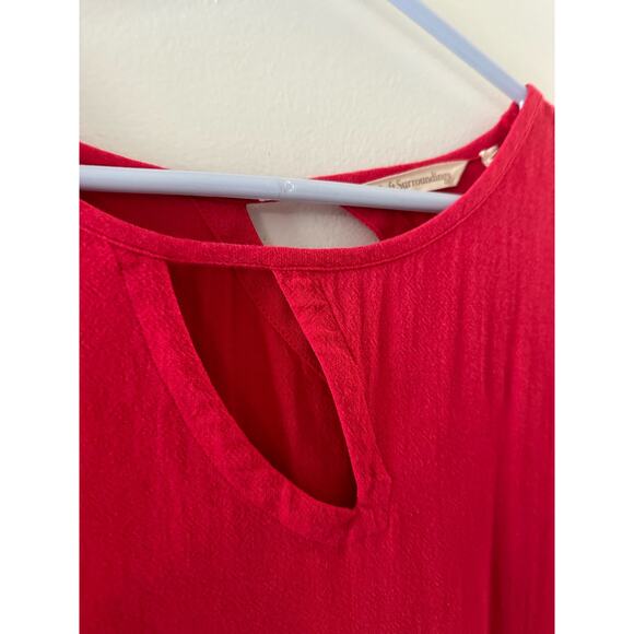 Soft Surroundings Top Women’s Small Red Moderne Gauze Tunic Summer Lightweight - Picture 4 of 7